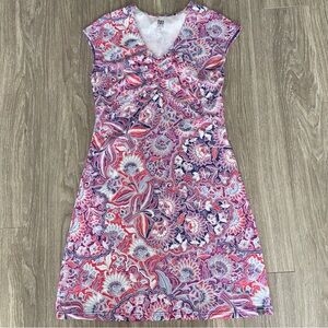Title Nine Daring Active Dress Small Pink White Purple Stretch Empire Size Small